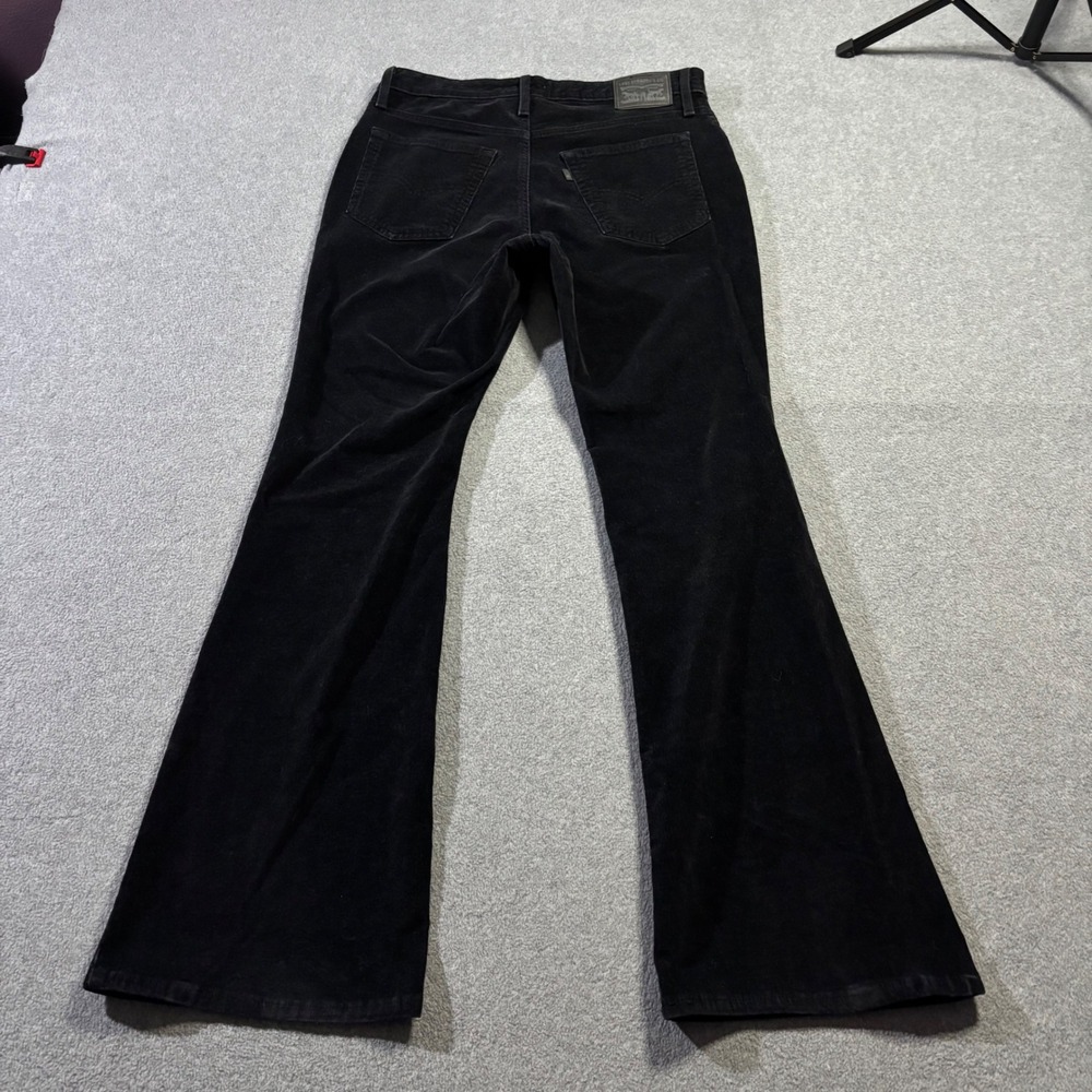 Levi's 726 Flare Pants Women 30 Black Corduroy High Rise Retro Stretch Cords - Picture 3 of 11